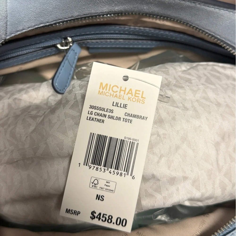 Michael Kors Lillie Soft Blue Hobo Bag - Picture 10 of 10